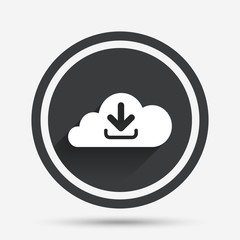 Fototapeta premium Download from cloud icon. Upload button.