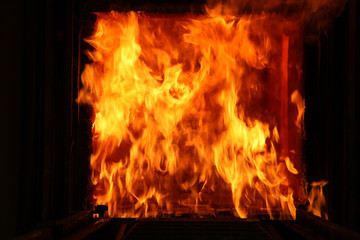 Hot steel on conveyor  