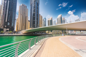 Fototapeta na wymiar Dubai Marina skyline at United Arab Emirates