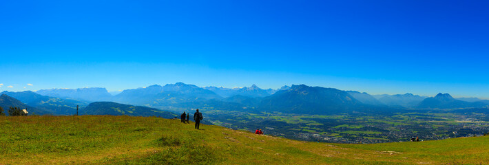Fototapeta premium Widok, panorama alpejska