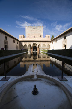 Torre de Comares and Patio de los Arrayanes, Alhambra, Granada, Spain