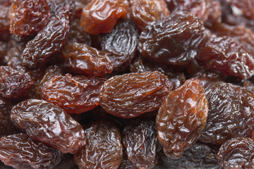 close-up raisin as background
