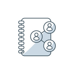 directory book with social medica icon vector illustration design