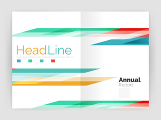 Fototapeta premium Geometryczne szablony rocznych raportów biznesowych, nowoczesny szablon ulotki broszury