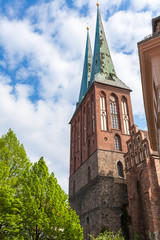 Fototapeta na wymiar The restored Cathedral of St. Nicholas in Berlin, Germany