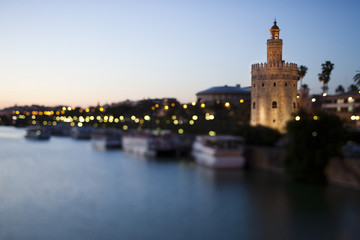 Torre del Oro, Seville, Spain. Tilted lens used for shallow depth of field