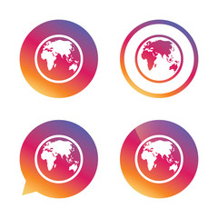 Globe sign icon. World map geography symbol.