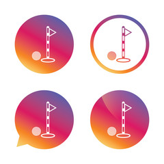 Golf ball and hole sign icon. Sport symbol.