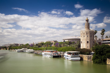 Torre del Oro and Guadalquivir river, Seville, Spain