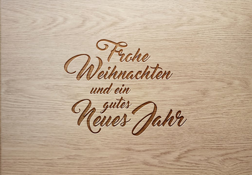 Frohe Weihnacht Holz 1