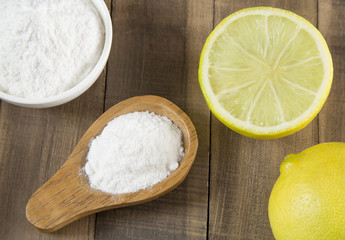 baking soda (sodium bicarbonate) and lemon
