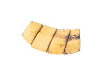 slice ripe banana isolated on white background