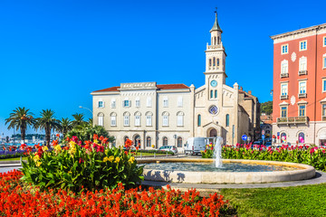 Saint Francis Church in Split. / View at St. Francis Church in coastal town Split, Croatia Europe. 