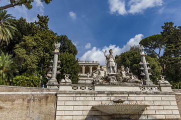 Obraz premium Fontana della Dea Roma in Piazza del Popolo in Rome