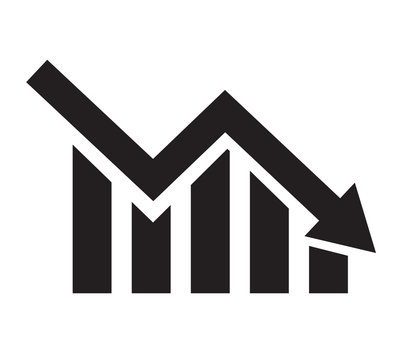 Chart With Bars Declining. Chart Icon