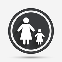 One-parent family with one child sign icon.