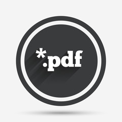 PDF file document icon. Download pdf button.
