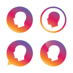 Head sign icon. Male human head.