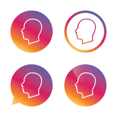 Head sign icon. Male human head.