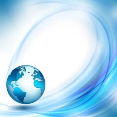 Best Internet Concept of global business. Globe, glowing lines on technological background. Electronics, Wi-Fi, rays, symbols Internet, television, mobile and satellite communicationsblue blur