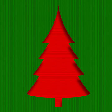 Red christmas tree cardboard - concept image