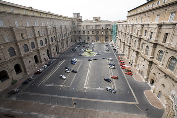 Belvedere courtyard, Vatican - obrazy, fototapety, plakaty