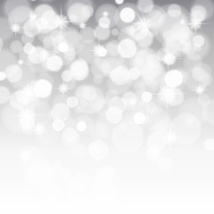 Vector glittery lights silver abstract Christmas background.