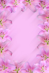 blurred background with lily frame