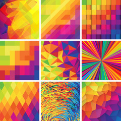 Colorful abstract backgrounds. Vector set of design elements.