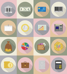 business and finance flat icons vector illustration