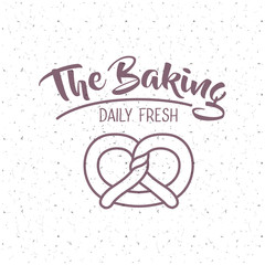 Pretzel icon. Bakery food daily and fresh theme. White and texture background. Vector illustration
