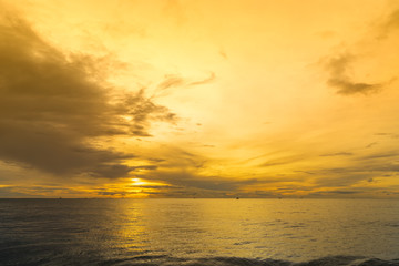 abstract sunset scene on the sea with orange filter