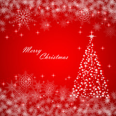 Christmas background with Christmas tree, vector illustration.