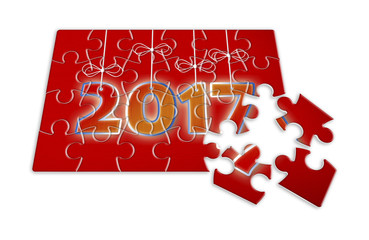 2017 is coming! Concept image in puzzle shape