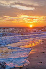 Ecume au lever du soleil