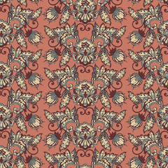 floral wallpaper. vintage flowers seamless pattern.