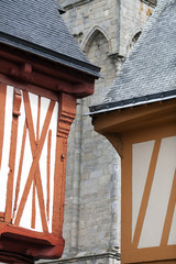 Detail of typical architecture, Vannes, department of Morbihan, region of Brittany, France
