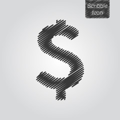Vector icon of Dollar Sign in scribble style