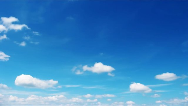 Time lapse with white clouds in the blue sky. FHD vedeo.