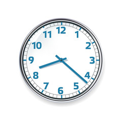 Realistic Isolated Clock Vector Illustration