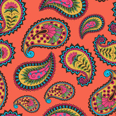 seamless pattern paisley Indian