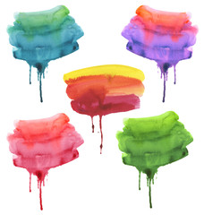 Abstract watercolor flow down hand painted background. Textured