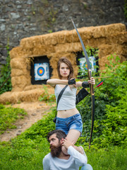 Obraz premium Bow shooting outside