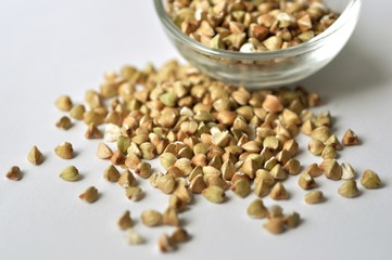 Buckwheat grains closeup