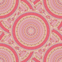 Ornate floral seamless texture, endless pattern with vintage mandala elements.