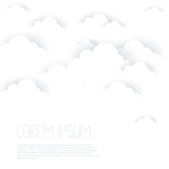 Fototapeta premium Vector white clouds on white background.