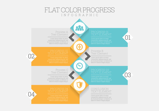 Flat Color Progress Infographic