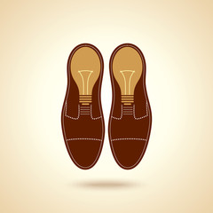 creative concept of shoes with idea bulb