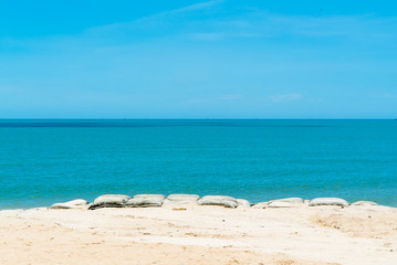 Seascape of Chalathat beach in Songkhla province, Thailand