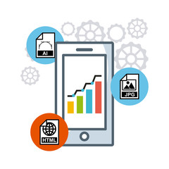 management of electronic formats vector illustration design